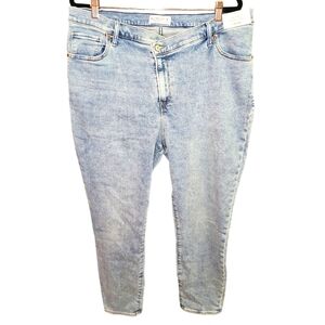 NWT Abercrombie & Fitch Stonewash Jeans 20R 90s Y2K Criss Cross Button Zipper